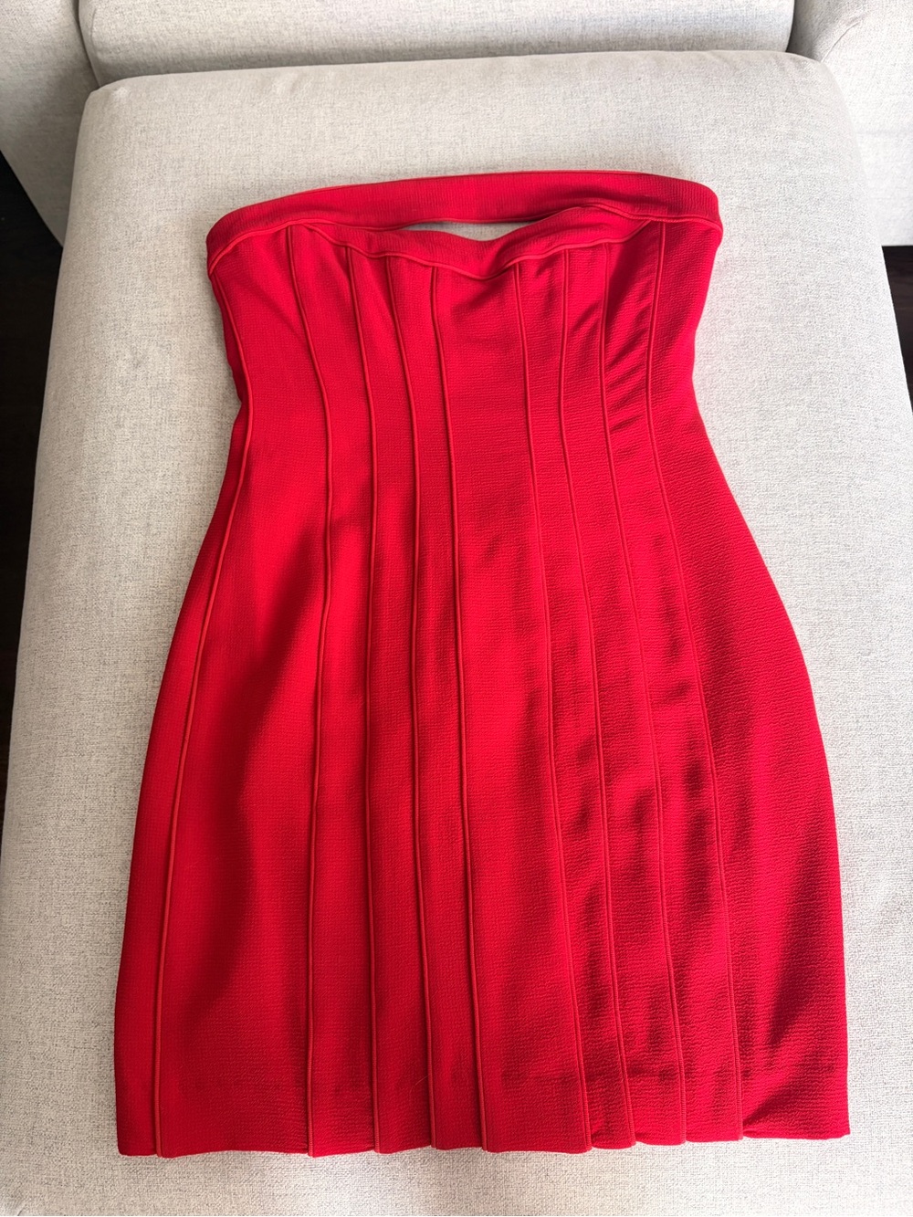 BCBGMAXAZRIA Red Strapless Cutout Cocktail Mini Dress NWT